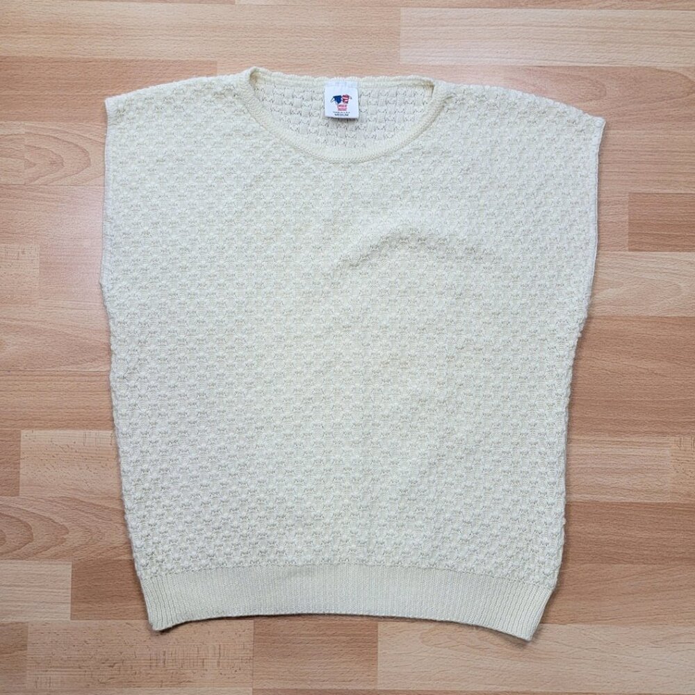 Vintage Bazaar USA White Knot Knit Pullover Vest Y2k | Size: Medium